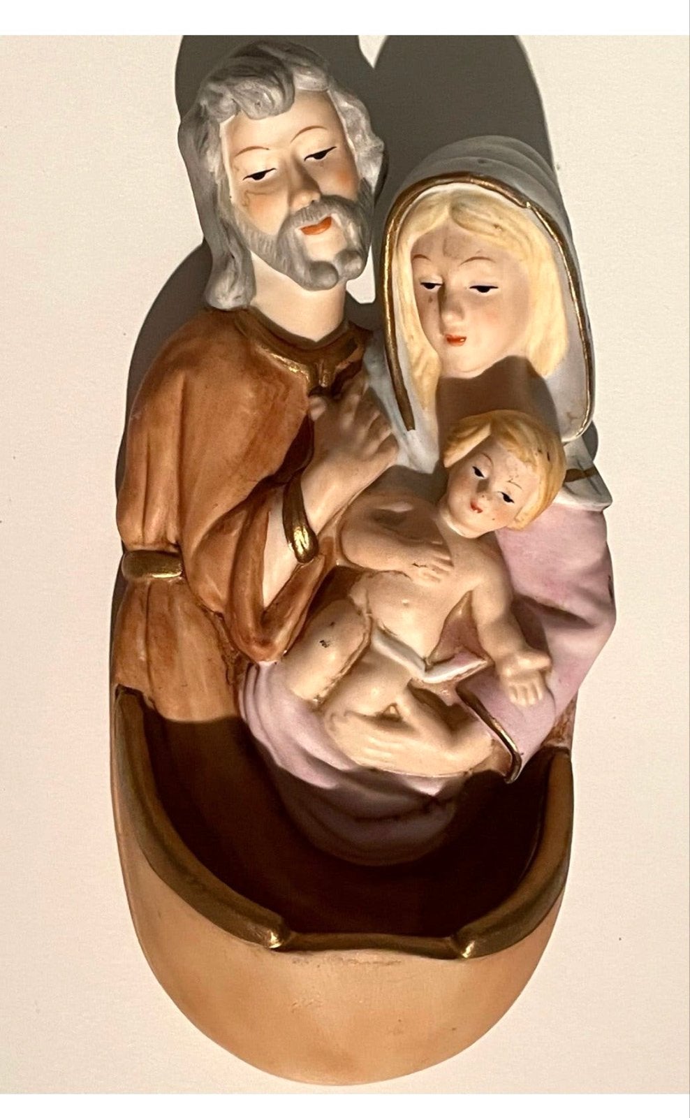 Vintage Heilige Familie beeldje - Maria, Jozef en Jezus, Antiek en Kunst, Ophalen of Verzenden