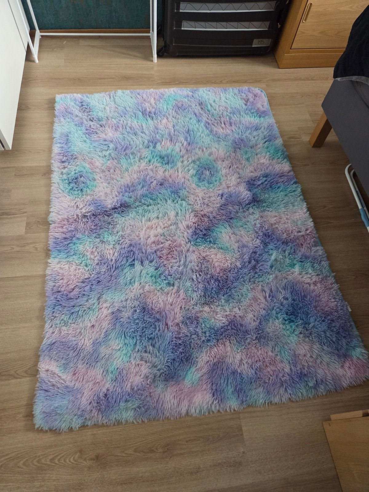 Vloerkleed 165 x 117  voor meidenkamer - Zo goed als nieuw, Modern, Speels, Blauw, 150 tot 200 cm, Ophalen of Verzenden