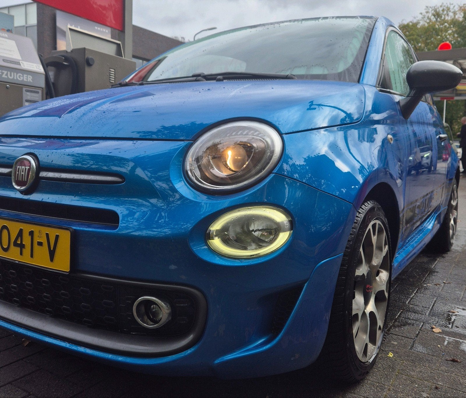 Fiat 500 Twinair Turbo 80pk 2017 Blauw. 2e eigenaar, Auto's, Voorwielaandrijving, Leder en Stof, 905 kg, Origineel Nederlands