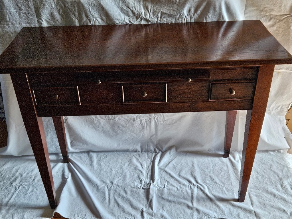 Massief houten sidetable met lades, Ophalen, Gebruikt, Minder dan 150 cm, Met lade(s)