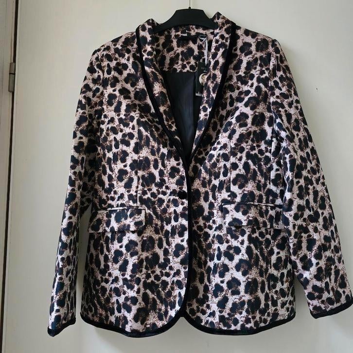 Jas beige -zwart luipaard maat 40, Kleding | Dames, Maat 38/40 (M), Zwart, Nieuw, Ophalen of Verzenden