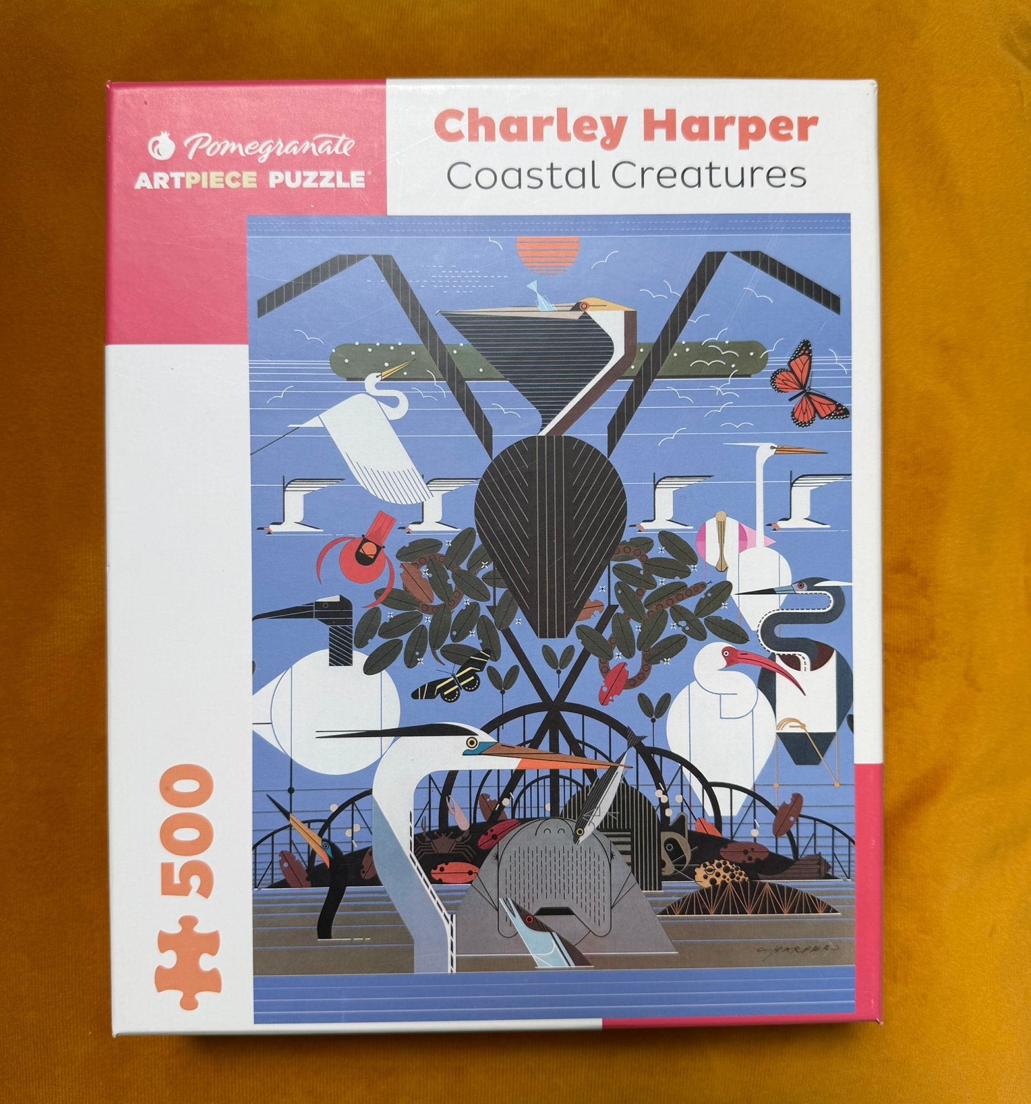 Charley Harper Coastal Creatures legpuzzel 500 stukjes, Ophalen of Verzenden, 500 t/m 1500 stukjes, Zo goed als nieuw