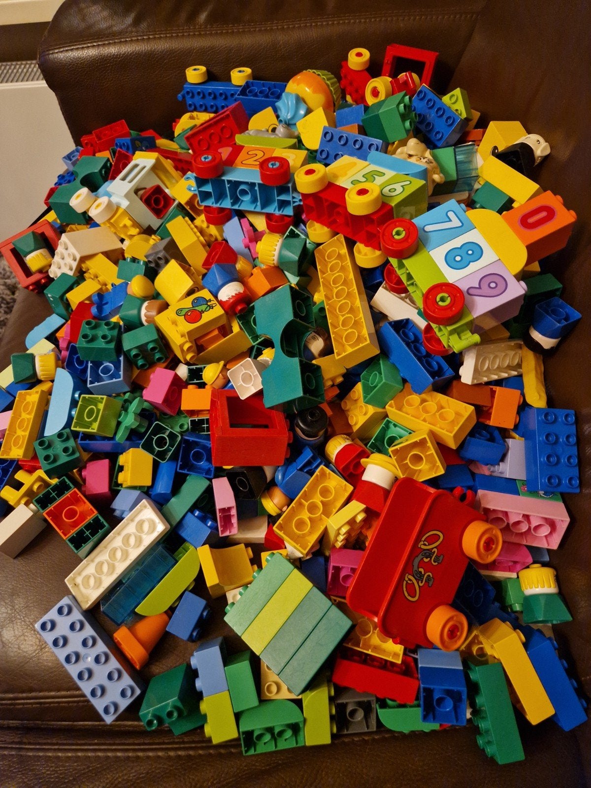 Grote hoeveelheid LEGO Duplo: blokken, cijfertrein,, Ophalen of Verzenden, Gebruikt