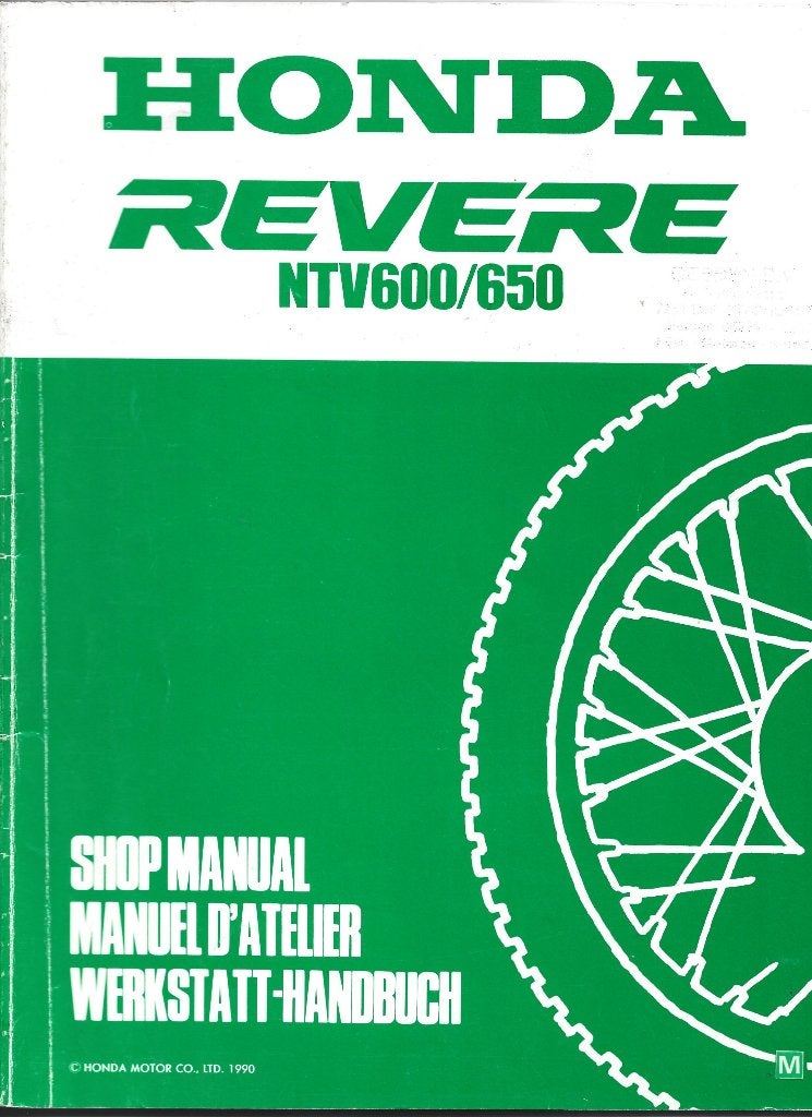 Honda Revere NTV600/ 650 Addendum shop manual (7980z), Verzenden, Honda
