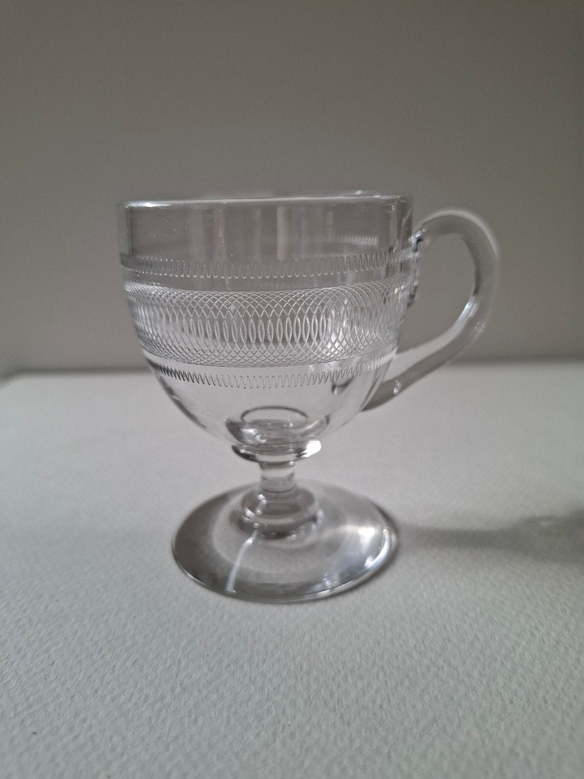 Antiek punchglas dessertglaasje met guilloche graving 1900, Antiek en Kunst, Ophalen of Verzenden