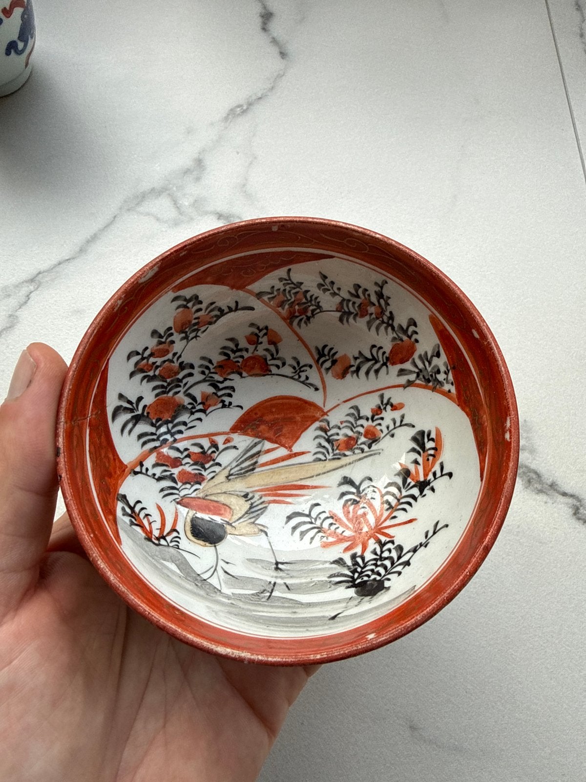 Antieke kom van japans Kutani porselein, Antiek en Kunst, Ophalen of Verzenden
