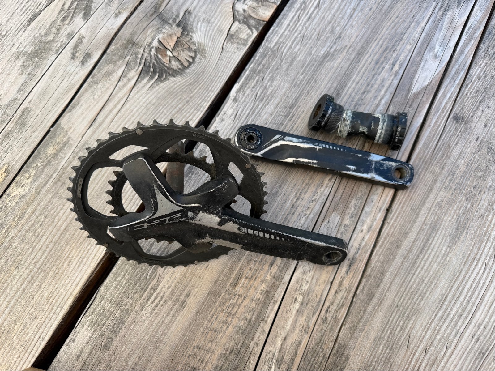 FSA Crankstel - Gebruikt, Fietsen en Brommers, Fietsonderdelen, Crankstel of Pedalen, Gebruikt, Ophalen of Verzenden, Aluminium