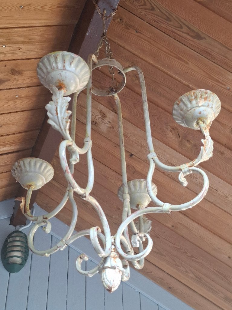 Aangeboden;Brocante hang kandelaar., Ophalen
