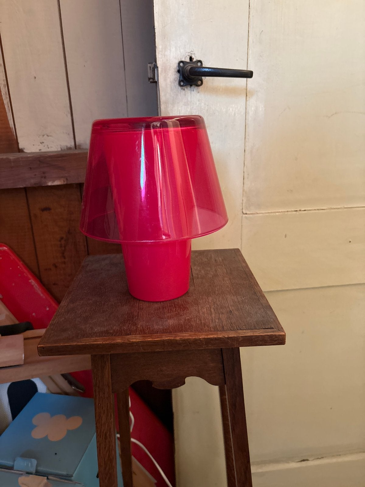 IKEA tafellampje roze, Gebruikt, 25 cm, Ophalen of Verzenden, Rood