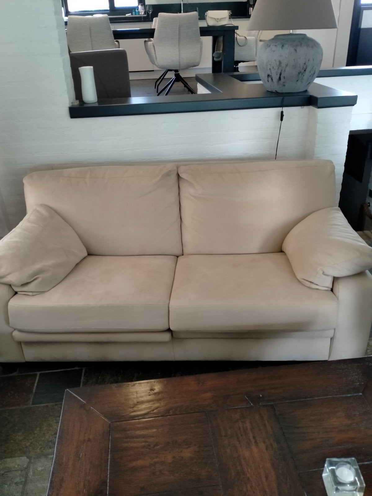 2 zits alcantara bank zgan, Huis en Inrichting, Banken | Sofa's en Chaises Longues, Tweepersoons, 75 tot 100 cm, Ophalen of Verzenden