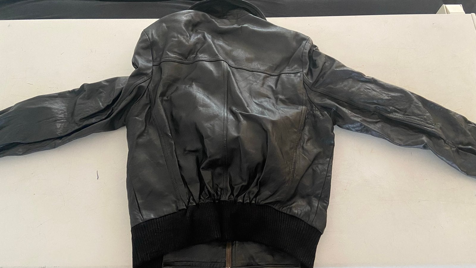Zwart Leren Jacket - Maat M, Ophalen, Gedragen, Maat 38/40 (M), Zwart