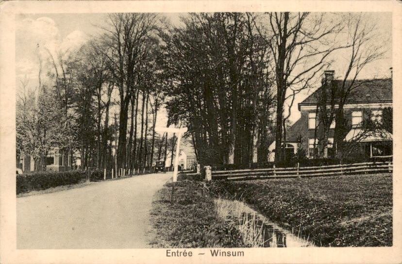 Winsum - Entrée - Dorpsentree, Verzamelen, Ophalen of Verzenden, 1920 tot 1940, Gelopen, Groningen