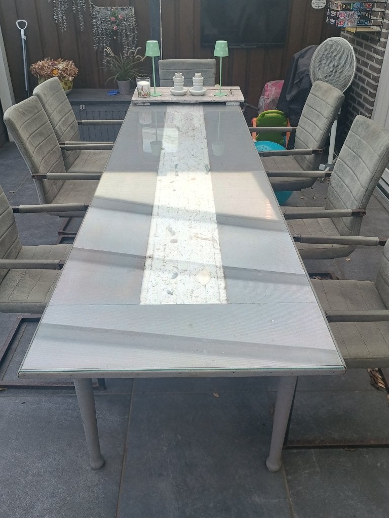 Oude Kloostertafel met stoelen, Ophalen, Gebruikt, Rechthoekig, Hout