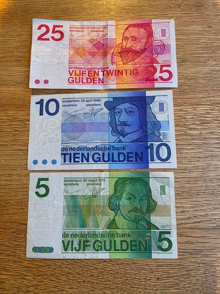 5-10-25 gulden, serie "Erflaters", Postzegels en Munten, Bankbiljetten | Nederland, Ophalen of Verzenden, 25 gulden, Setje