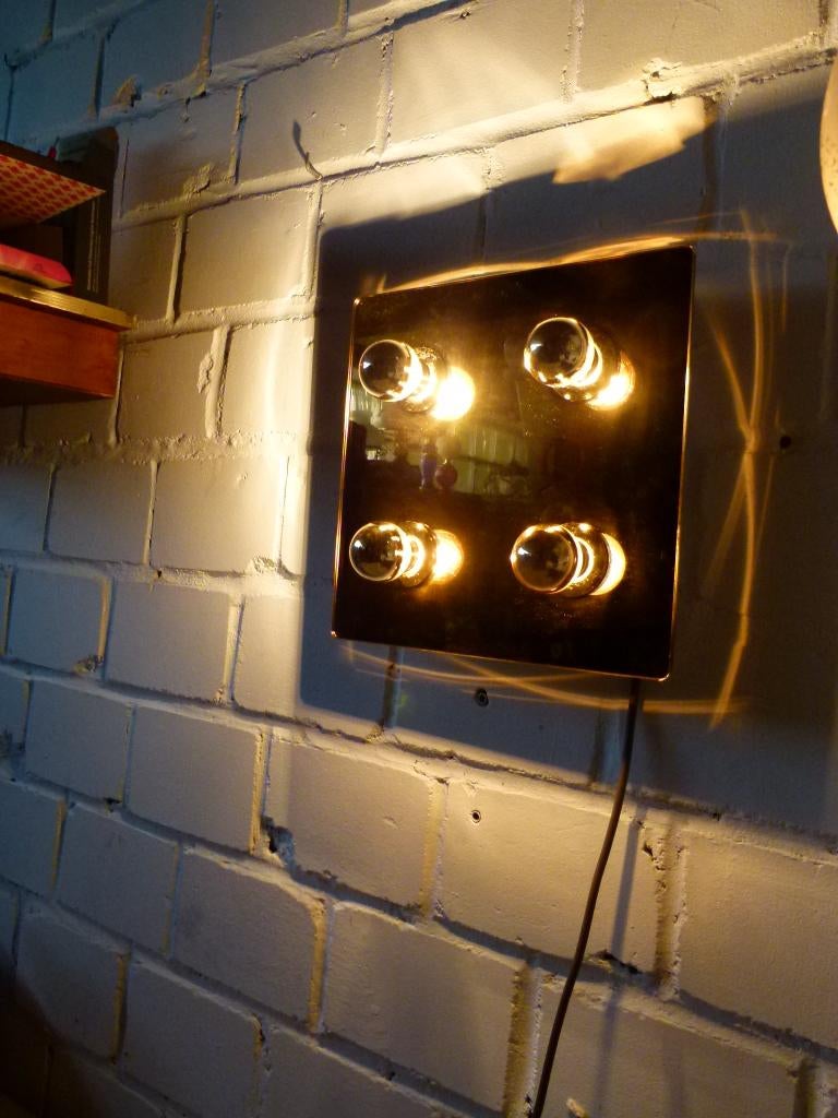 vintage Cosack wand / plafond lamp spiegel 70er, Ophalen, Zo goed als nieuw, Glas