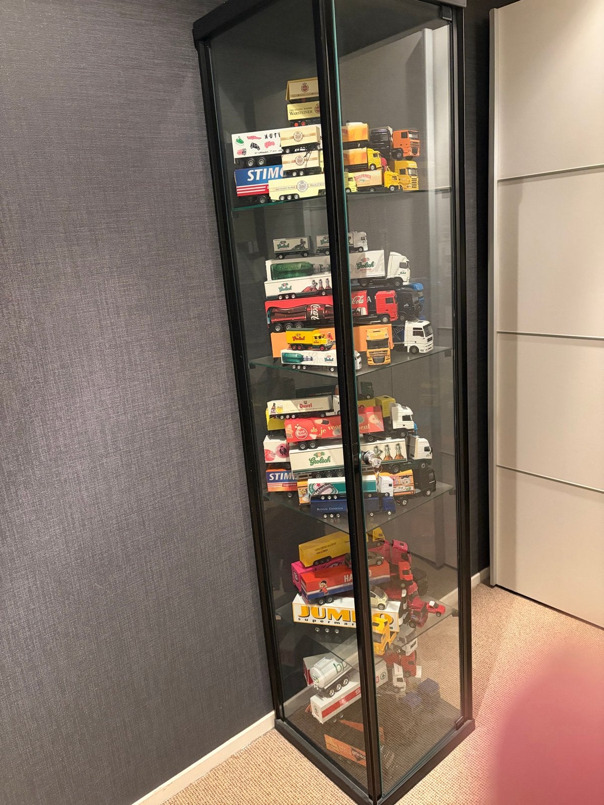 34 x modelVrachtwagen 1:50 & 24 x 1:87 incl. Vitrinekast, Gebruikt, 1:50 of kleiner, Truck, Ophalen