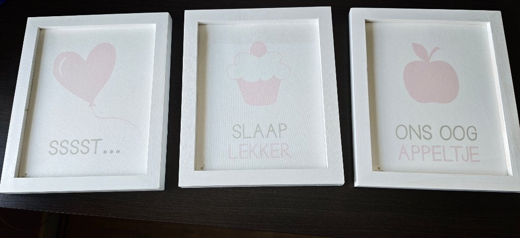 Schilderijtjes kinderkamer - Drieluik (Inepien), Ophalen of Verzenden, Zo goed als nieuw, Wanddecoratie, Meerkleurig