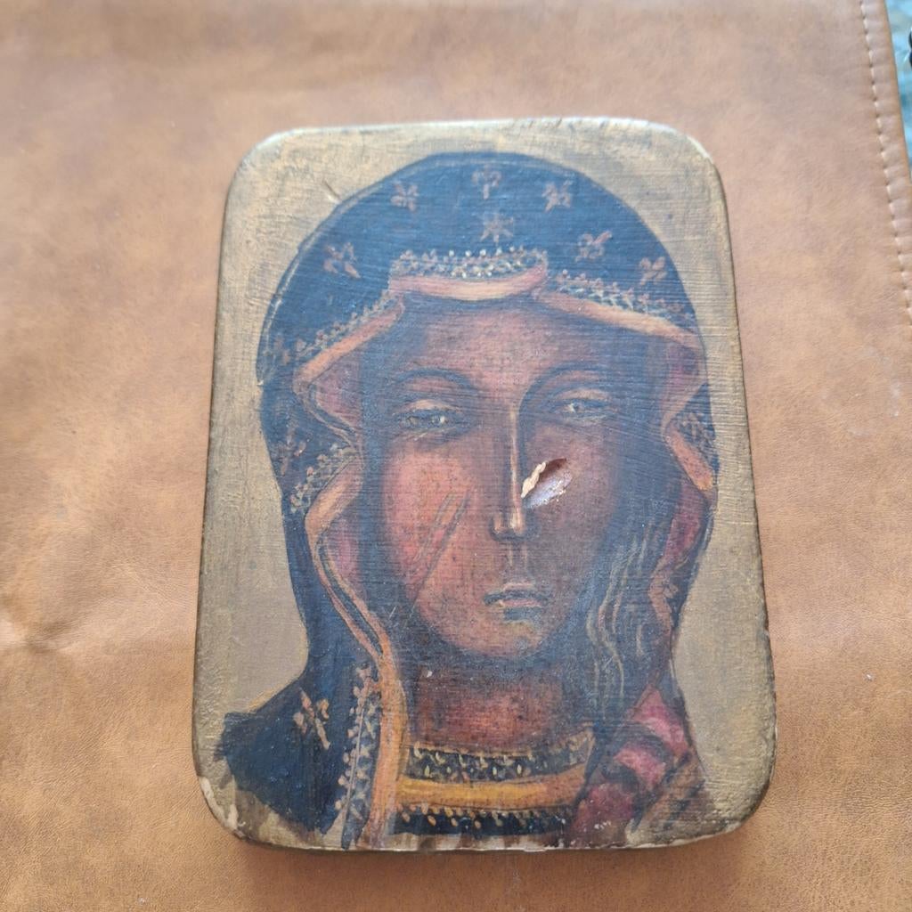 Antieke Poolse icoon: Zwarte Madonna van Jasna Góra, Antiek en Kunst, Antiek | Religie, Ophalen of Verzenden