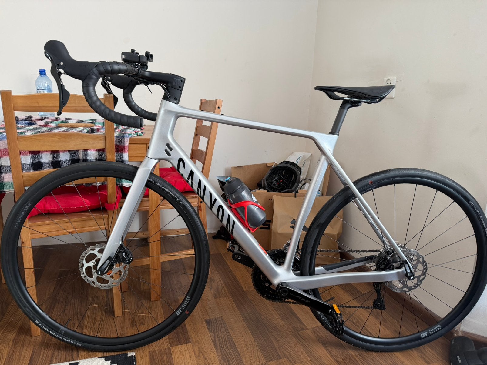 canyon endurace cf 7 shimano 105 2025 met garmin, Carbon, Zo goed als nieuw, Meer dan 20 versnellingen, 53 tot 57 cm