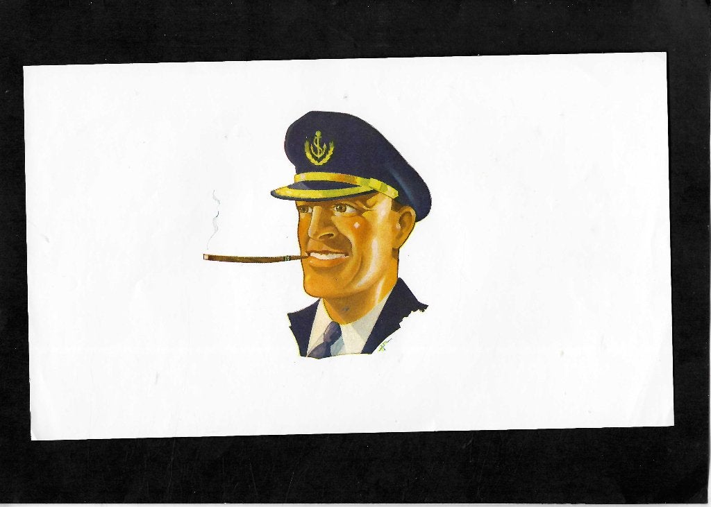 zonder naam  etiket     kapitein, Ophalen of Verzenden, Gebruikt, Sigarenbandjes
