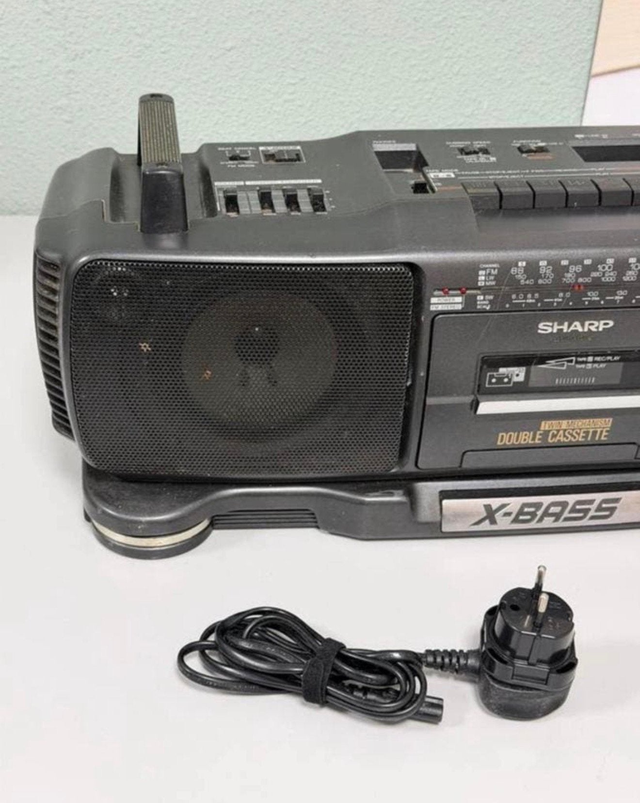 Sharp WQ-T360E Boombox Double Cassette X-Bass Vintage box, M, Ophalen of Verzenden, M, Audio en Video
