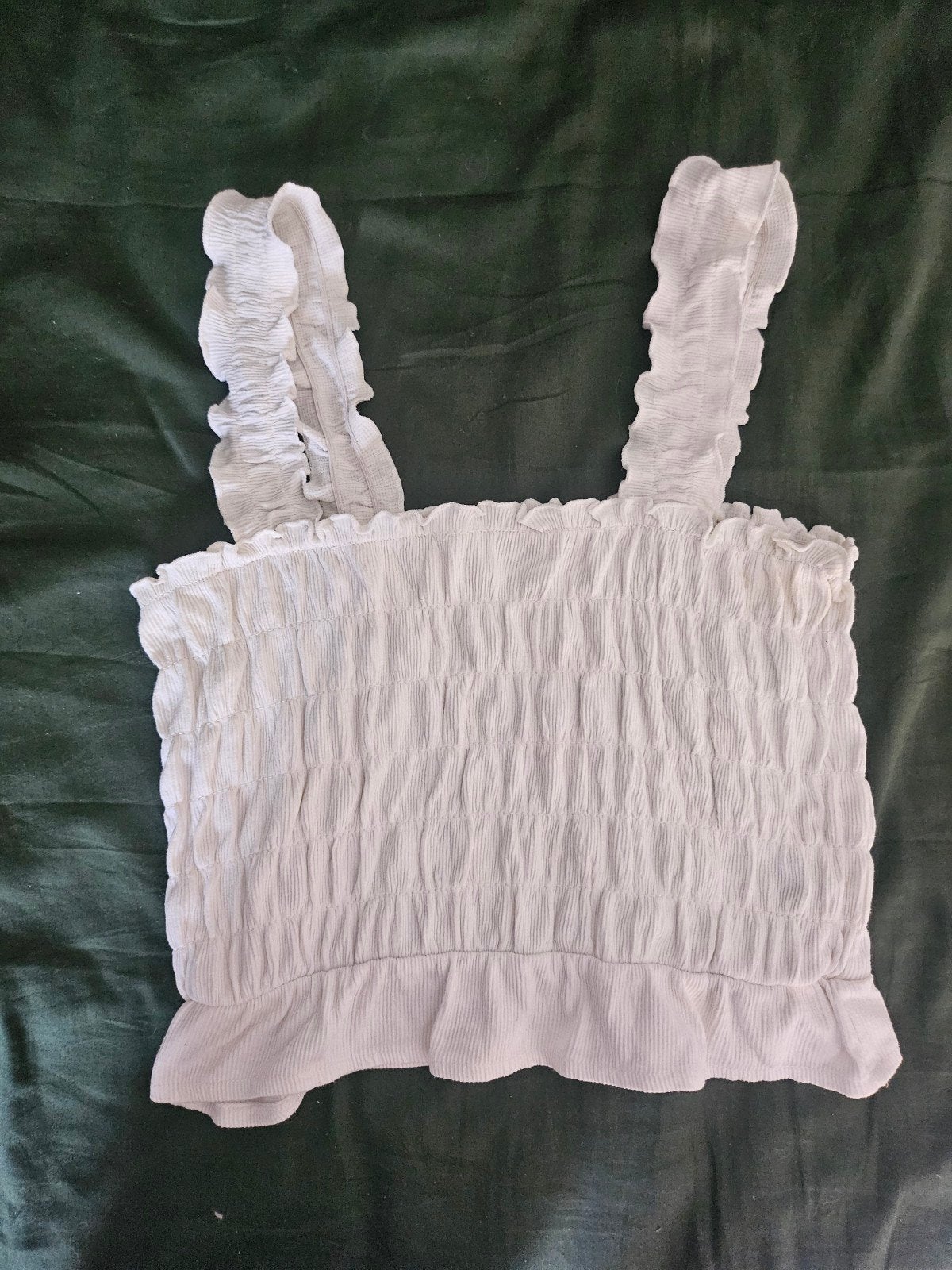 Witte H&M shirred crop top, maat S, H&M, Wit, Ophalen of Verzenden, Zo goed als nieuw