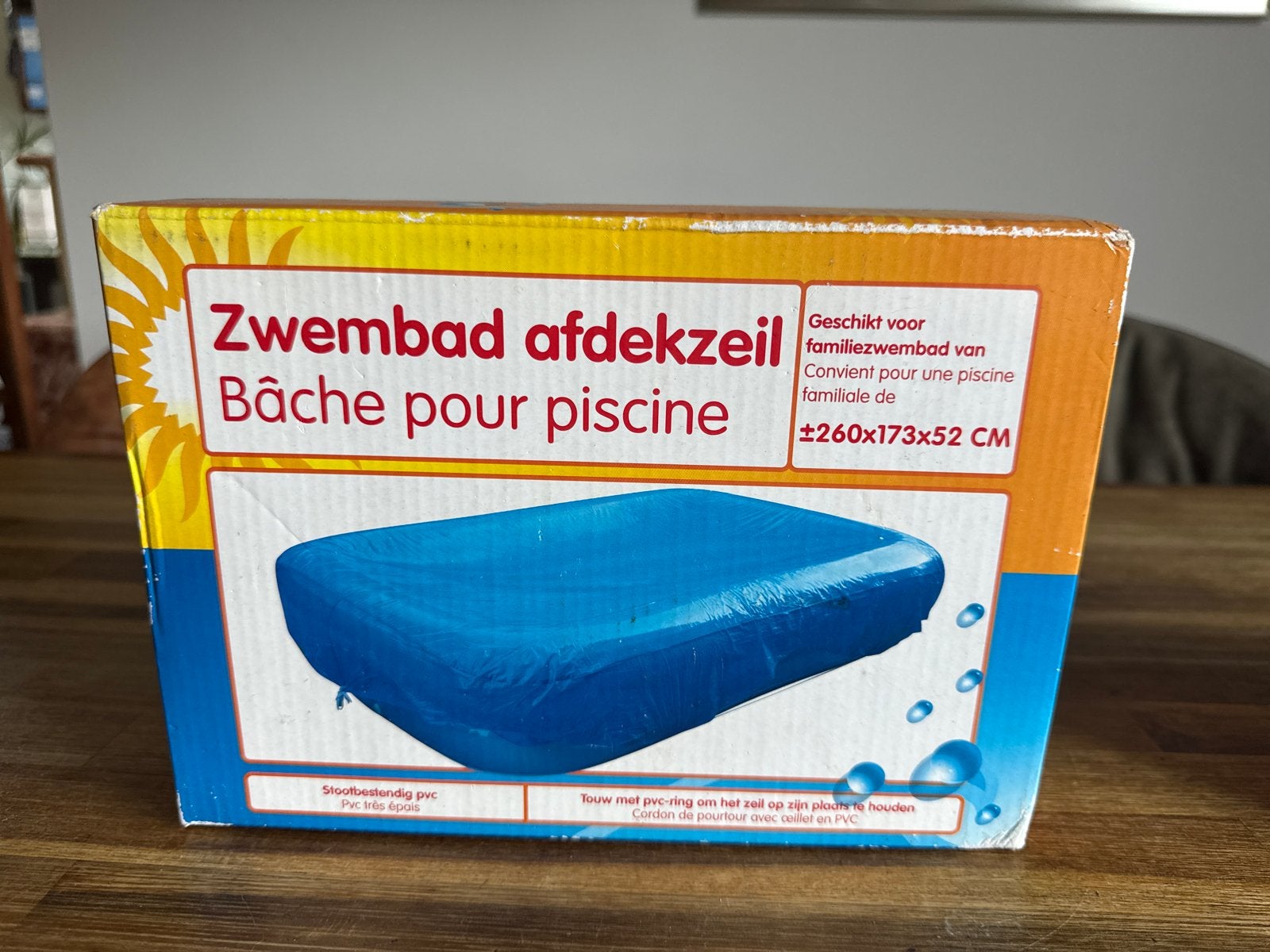 Zwembad afdekzeil voor familiezwembad 260x173x52 CM, Ophalen, Nieuw, Afdekzeil