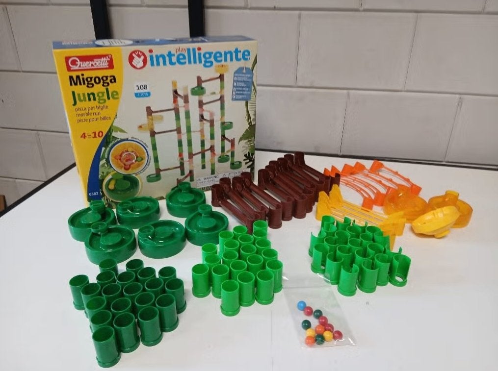 Quercetti knikkerbaan Migoga Jungle 110 dlg, Ophalen of Verzenden, Zo goed als nieuw, Overige merken