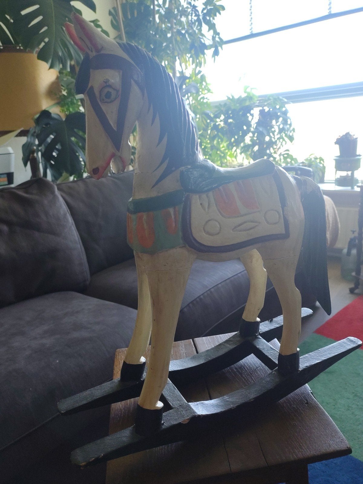 Decoratief houten hobbelpaard - Vintage stijl, Antiek en Kunst, Ophalen of Verzenden