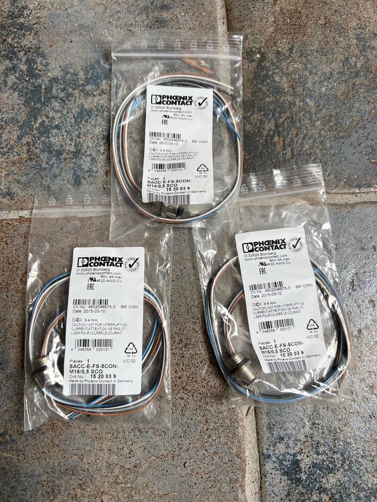 Phoenix Contact SACC-E-FS-5CON-M16/0.5 SCO, Ophalen of Verzenden, Nieuw, Kabel of Snoer