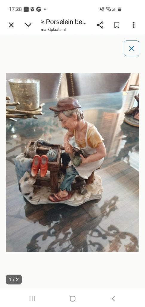 Oude  schoen maker  porselein, Ophalen of Verzenden