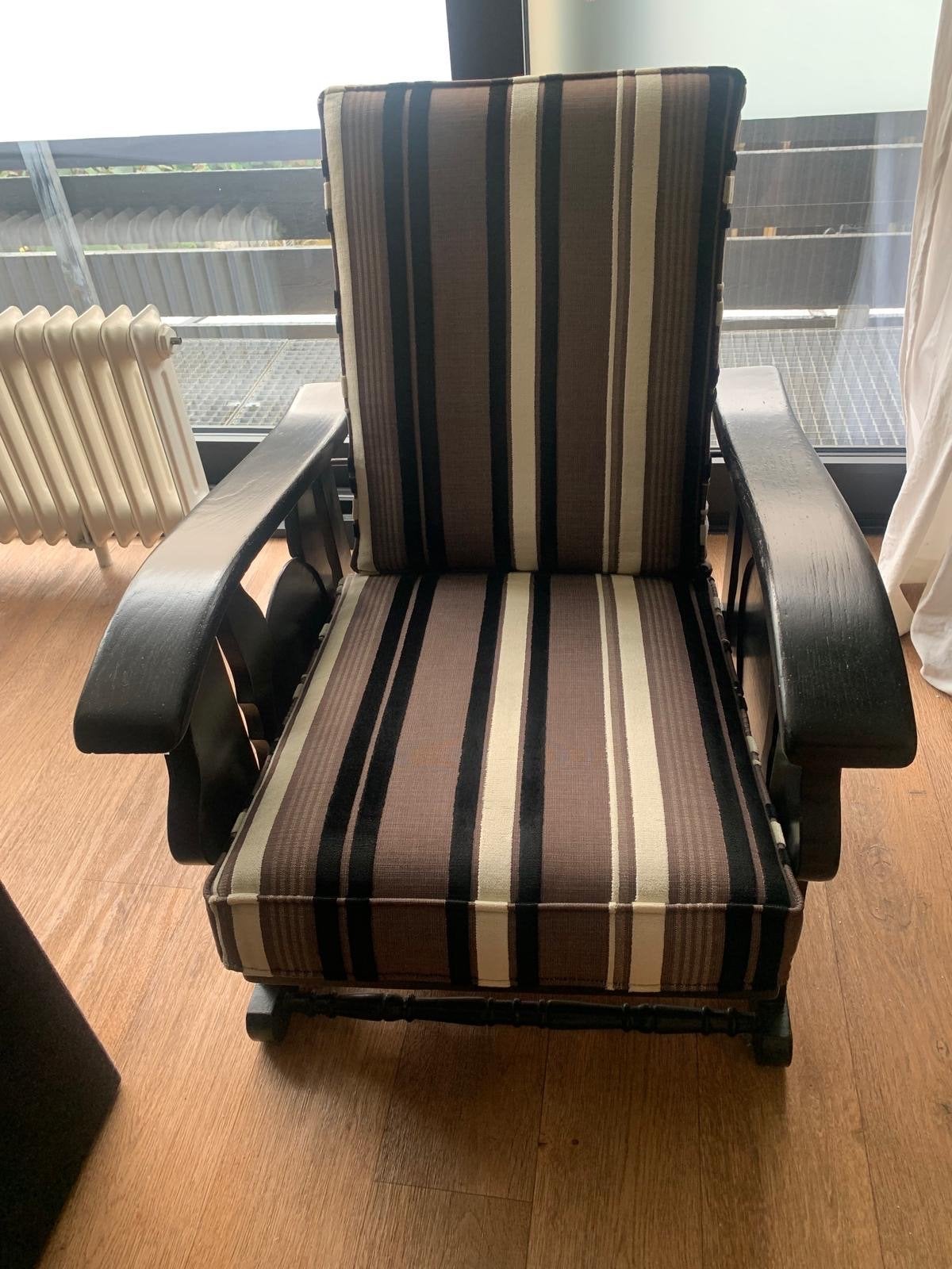 Gerenoveerde Rookstoel (jaren '30) met verstelbare rug, Antiek en Kunst, Antiek | Meubels | Stoelen en Banken, Ophalen