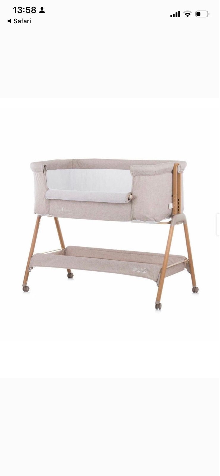 Co-sleeper met matrasje. Chipolino Sweet dreams. Mocha/wood, Kinderen en Baby's, Ophalen, Zo goed als nieuw, Wieg