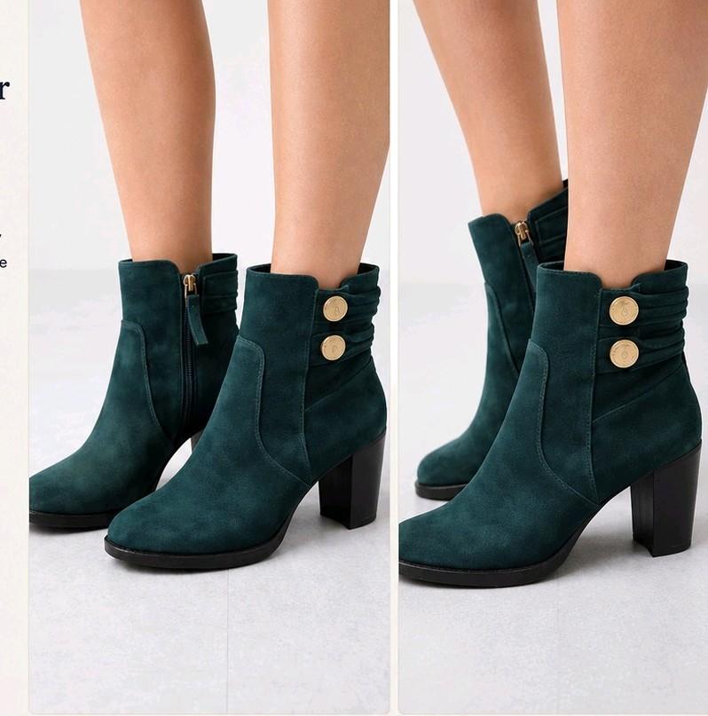 Tommy Hilfiger enkellaarsjes donkergroen suede maat 37, Lage of Enkellaarzen, Ophalen of Verzenden, Zo goed als nieuw, Groen