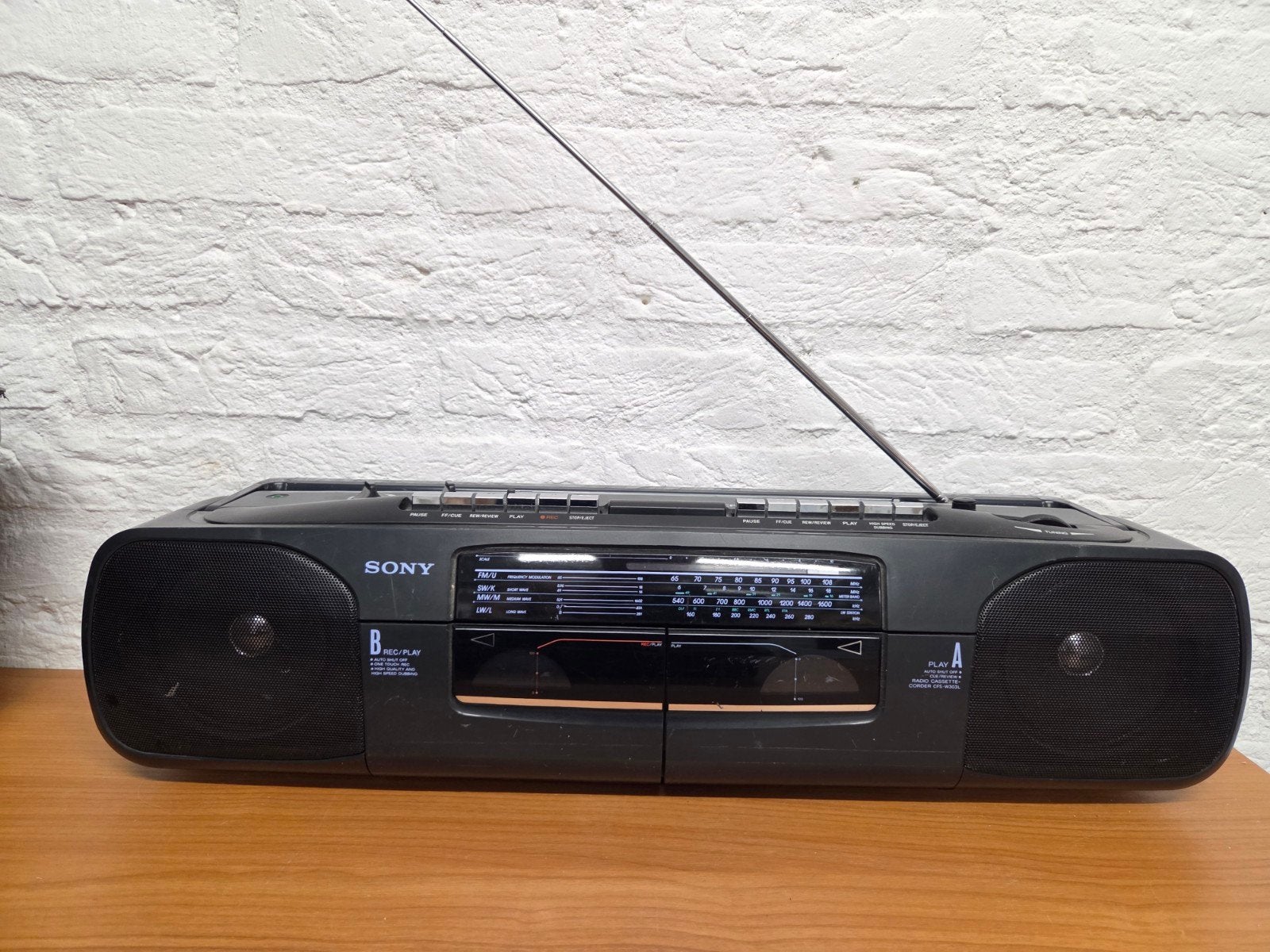 Sony CFS-W303L Radio Cassette-Corder Boombox, Ophalen of Verzenden, Gebruikt, Radio