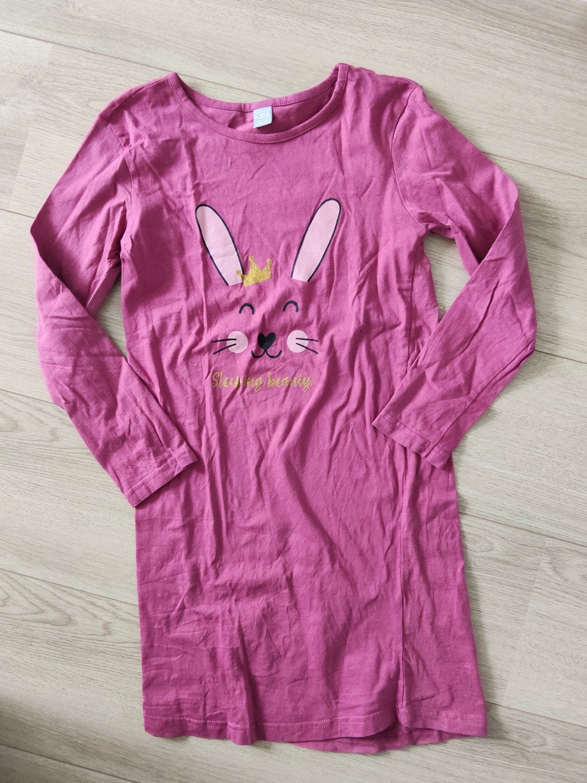 Zgan! Lief nachthemd met konijn van Wibra! Mt 128/134, Kinderen en Baby's, Kinderkleding | Maat 128, Nacht- of Onderkleding, Meisje