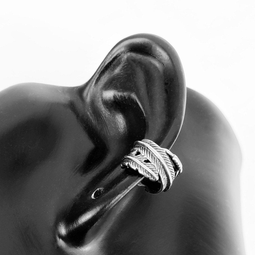 Clip-on RVS Helix Piercing met Veren, Staal, Birgitta-Gracht 33, 6465 EL Kerkrade, Nederland, Verzenden, Oor- of Traguspiercing