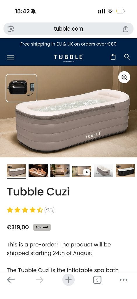 Opblaasbaar Bubbelbad - Tubble Cuzy, Huis en Inrichting, Badkamer | Badkamermeubels, Ophalen, Overige typen, Nieuw, 50 tot 100 cm