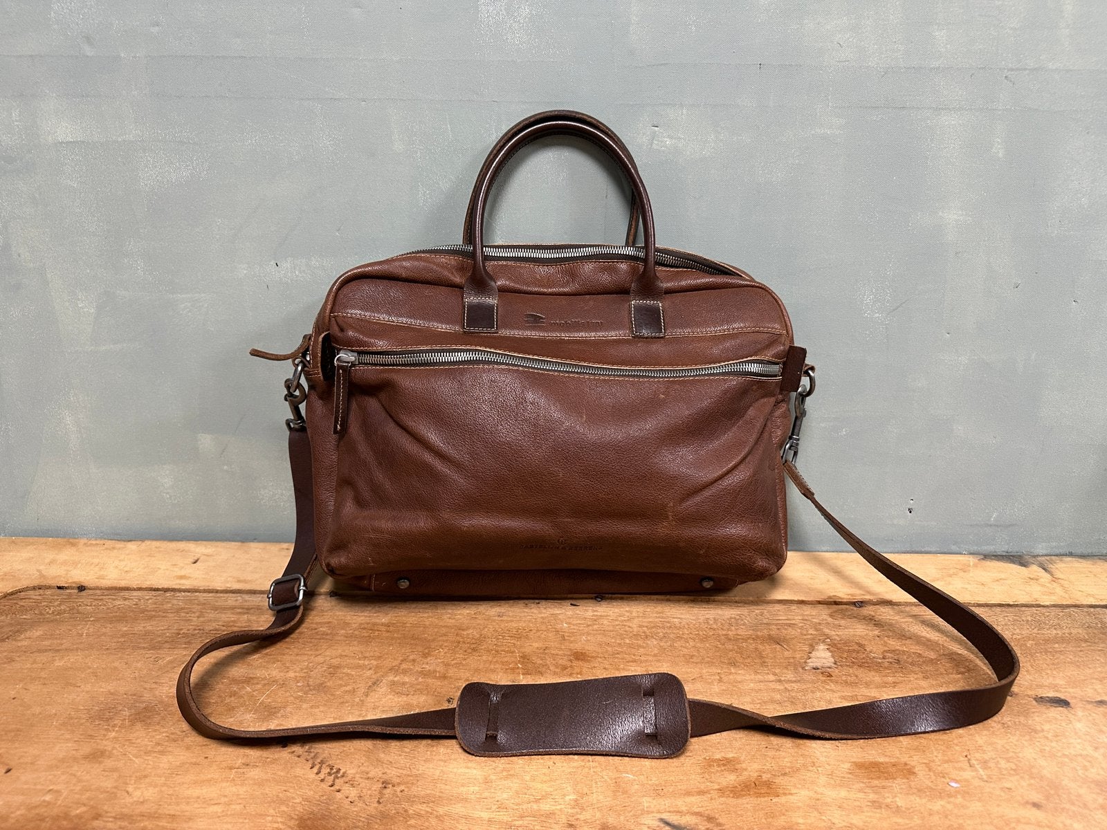 Castelijn & Beerens laptop tas aktetas bruin leder, Computers en Software, Ophalen of Verzenden, 15 inch, Zo goed als nieuw, Aktetas