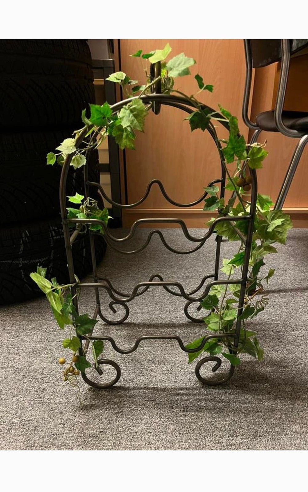 Decoratie wijnrek ijzer 6 flessen, Huis en Inrichting, Woonaccessoires | Wijnrekken, Ophalen, Metaal, Minder dan 50 cm, 5 tot 15 flessen