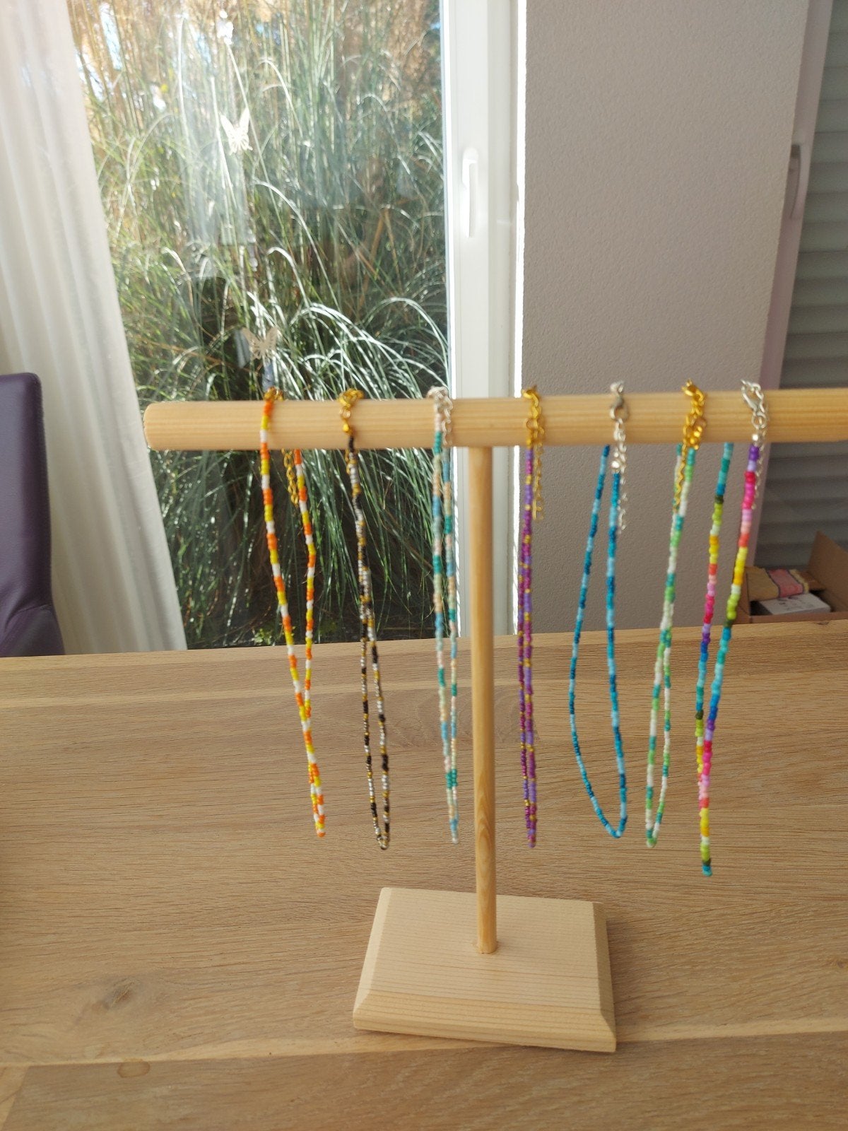 leuke kralenketting met mini glaskraaltjes, Overige materialen, Verstelbaar, Overige kleuren, Nieuw