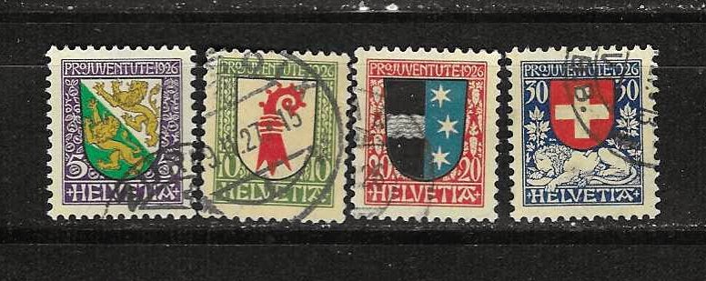 Zwitserland 218-221, Postzegels en Munten, Ophalen of Verzenden, Gestempeld