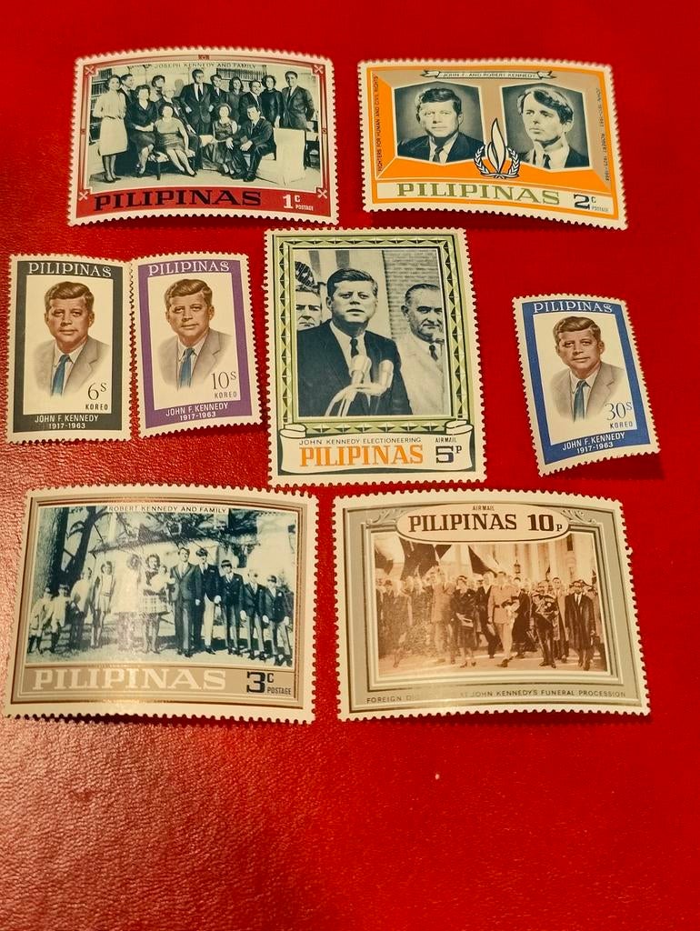 Filipijnse postzegels John F. Kennedy collectie, Ophalen of Verzenden, Na 1940, Gestempeld