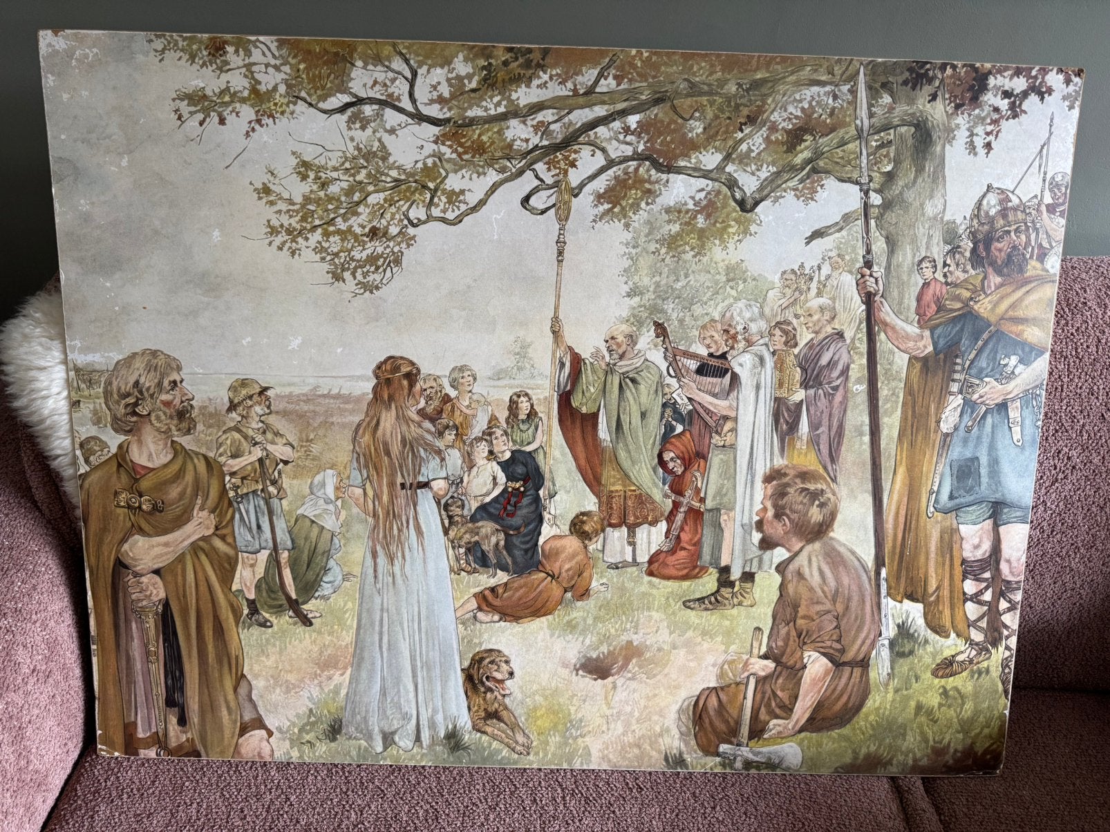 Antieke schoolplaat | Hagepreek, Ophalen of Verzenden, Geschiedenis