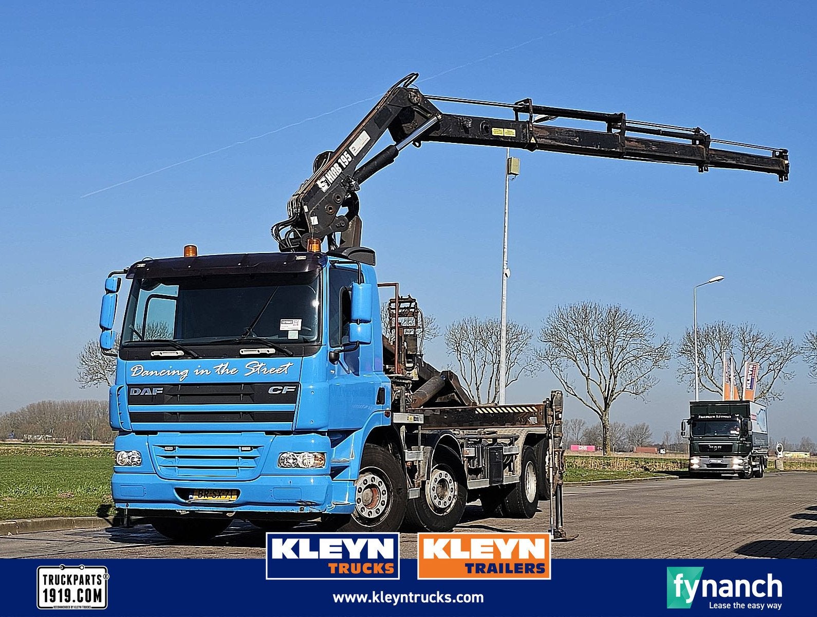 DAF CF 85.380 8x2 hiab 195 e3, Automaat, Blauw, Origineel Nederlands, Diesel