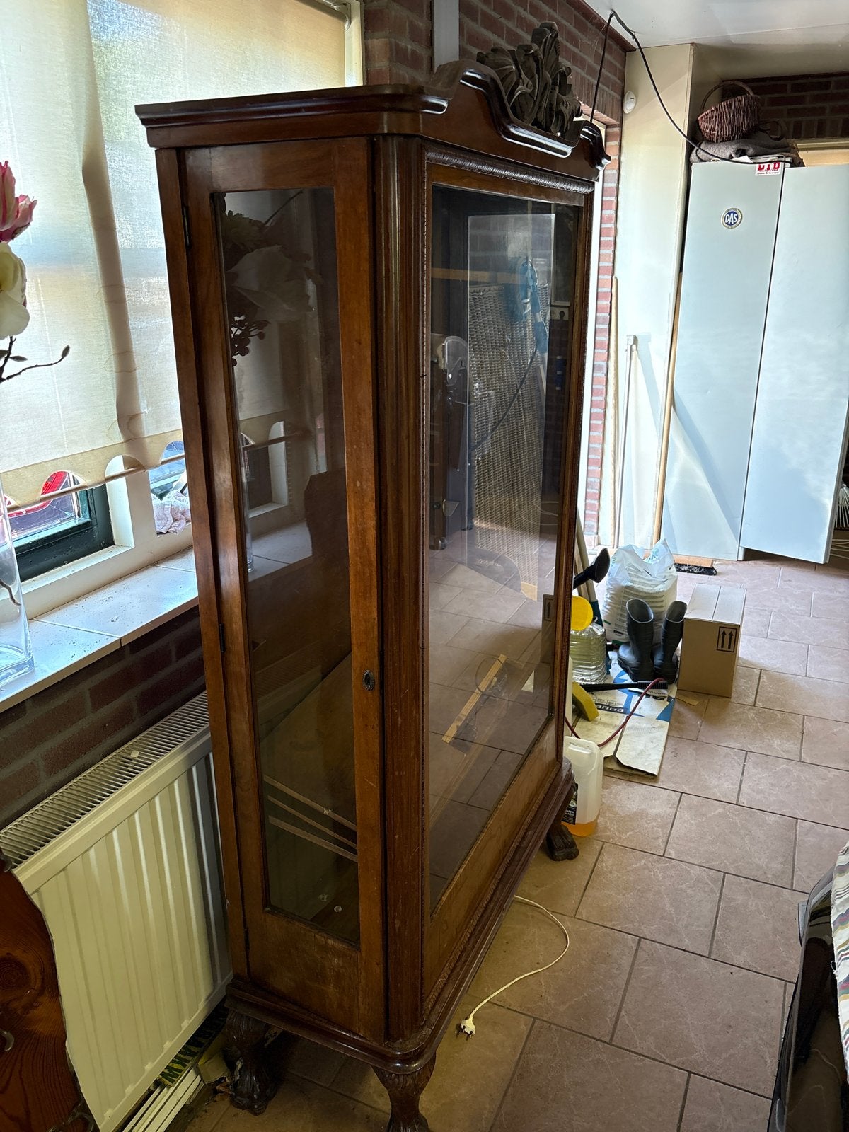 Antieke Vitrinekast - Oude Kast met Glas, Ophalen