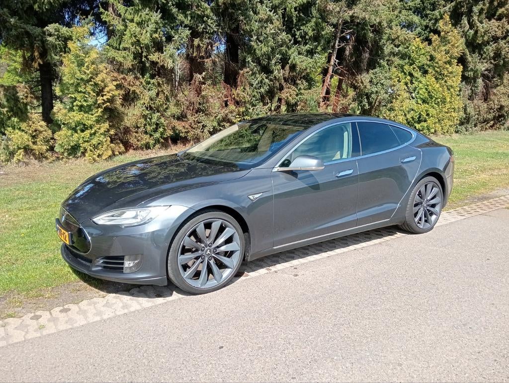 Tesla Model S 60 Kwh 2014 Grijs, Achterwielaandrijving, Beige, Model S, Elektrisch
