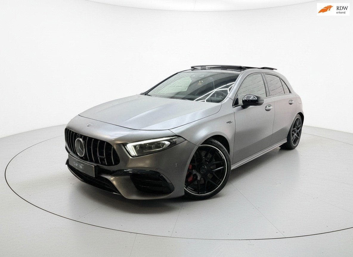 Mercedes-Benz A-klasse AMG 45 S 4MATIC+ Edition 1 PANO, Auto's, Gebruikt, 4 cilinders, 1535 kg, Leder