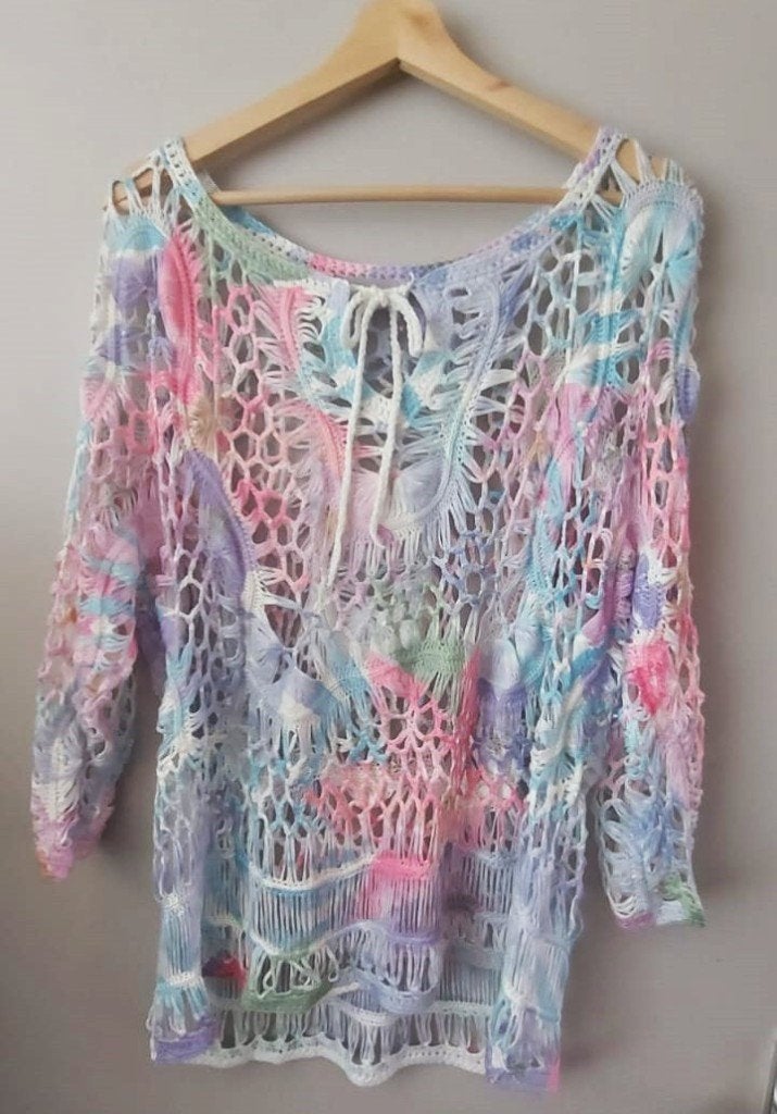 Gehaakte trui met tie-dye effect - Tredy, maat 40/42, Maat 38/40 (M), Meerkleurig, Tredy, Ophalen of Verzenden