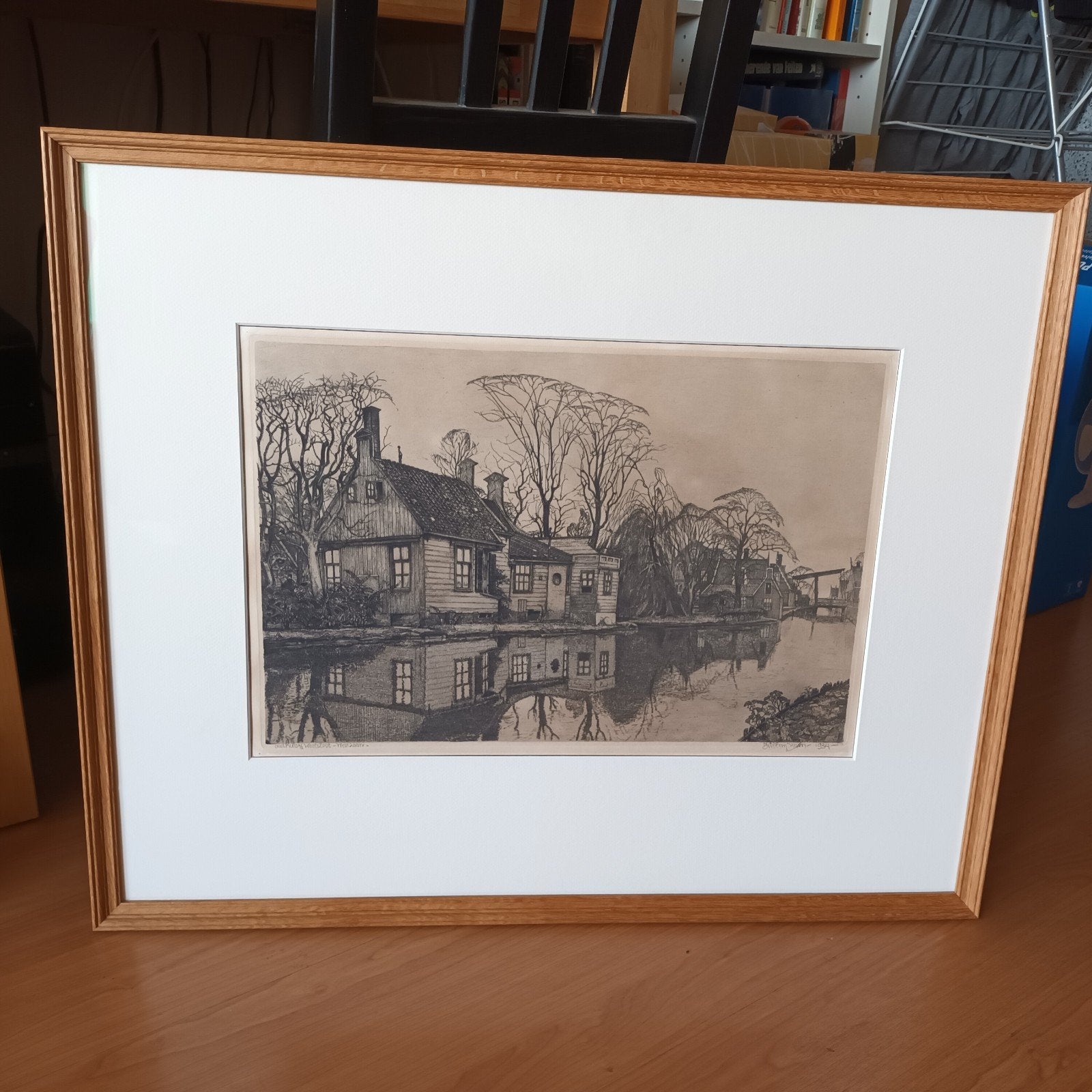 Willem Jansen (1892-1969), ets, Westzaan, oud huis Weelsloot, Ophalen of Verzenden